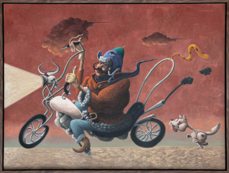 Shah Abbas on his Motorcycle